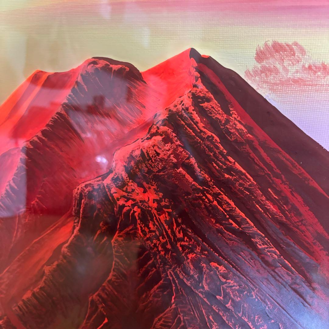 在庫一点限り！赤富士の輝きが空間を変える、百瀬善明の立体盛絵 在庫
