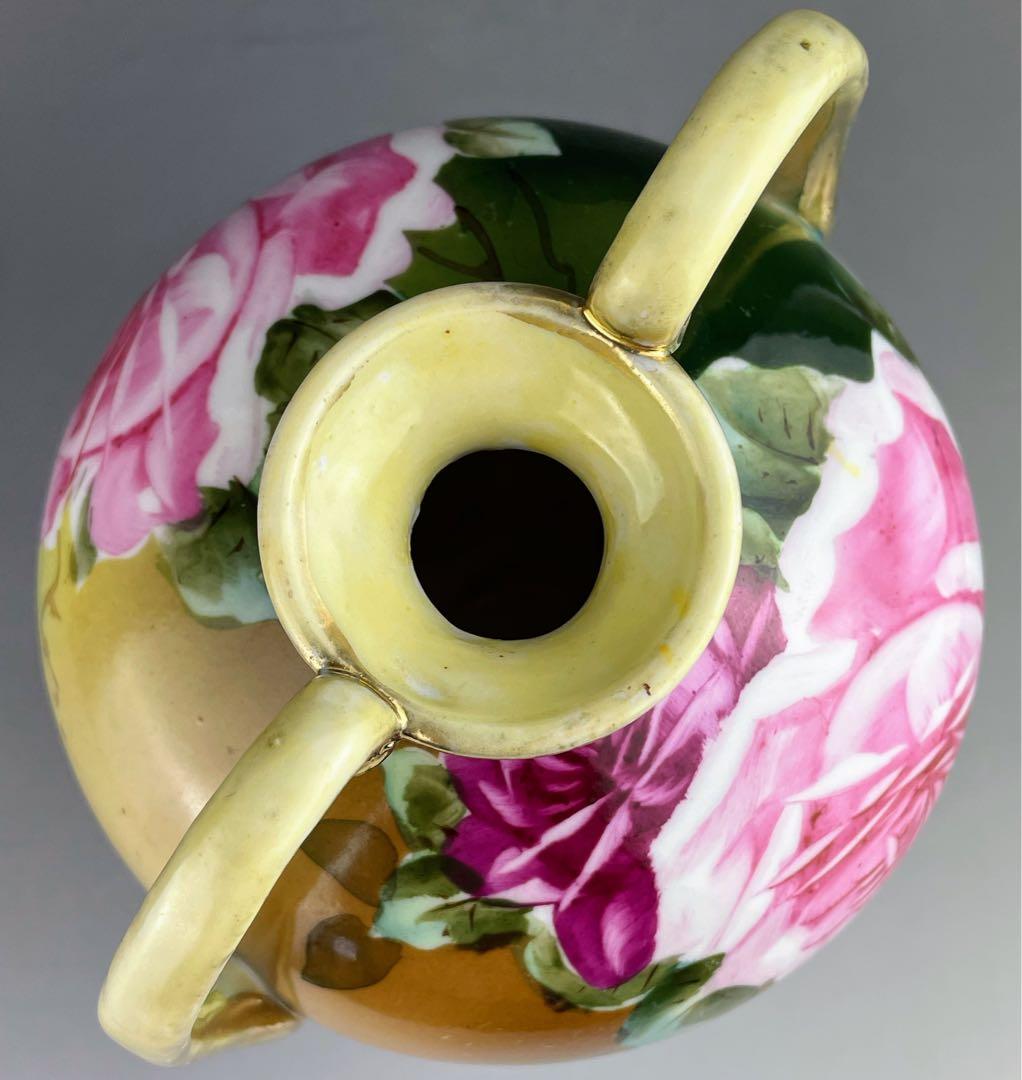 オールドノリタケ 22.1㎝ 薔薇文花瓶 金彩 バラ図 ばら 金彩 花器 花瓶