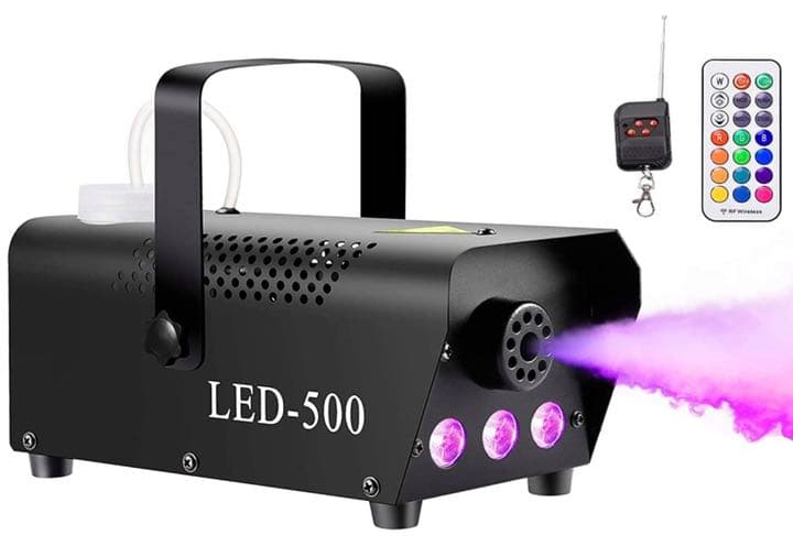 スモークマシン フォグマシン 500W 3 LED RGBモード 赤緑青LED