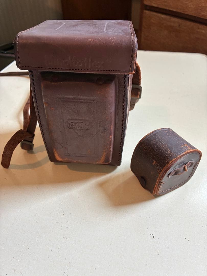 Minoltaflex 二眼レフカメラ レザーケース、レザーレンズケース付属 カメラ