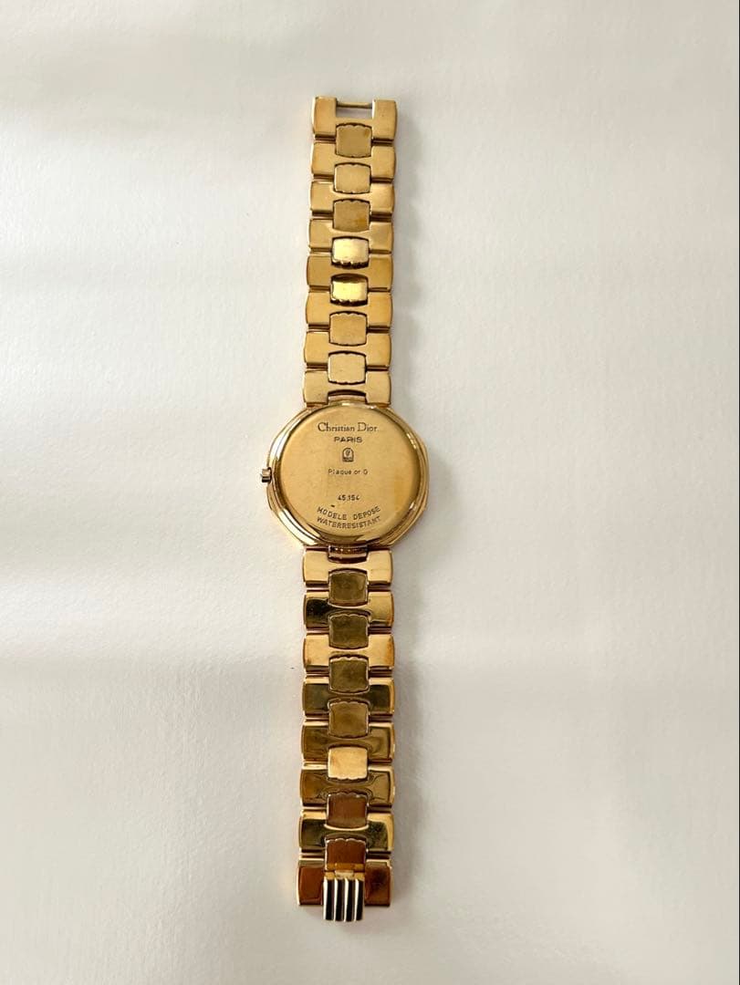 【稼働品】クリスチャンディオール　 オクタゴン　ゴールド文字盤　CDロゴ