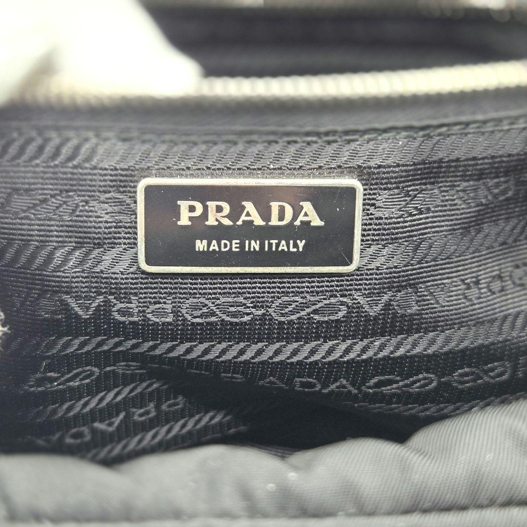 PRADA ショルダーバッグ ナイロン レザー カメラバッグ ロゴプレート ネロ