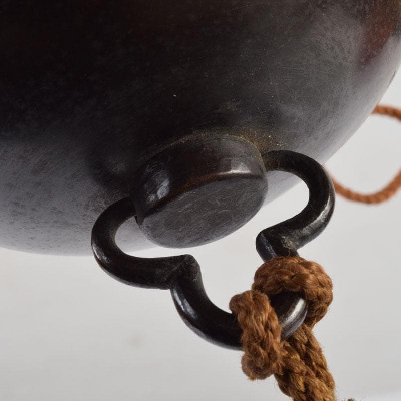 中国 古銅宣徳銅 漢詩山水楼閣文 壁飾 時代箱付 C 9086