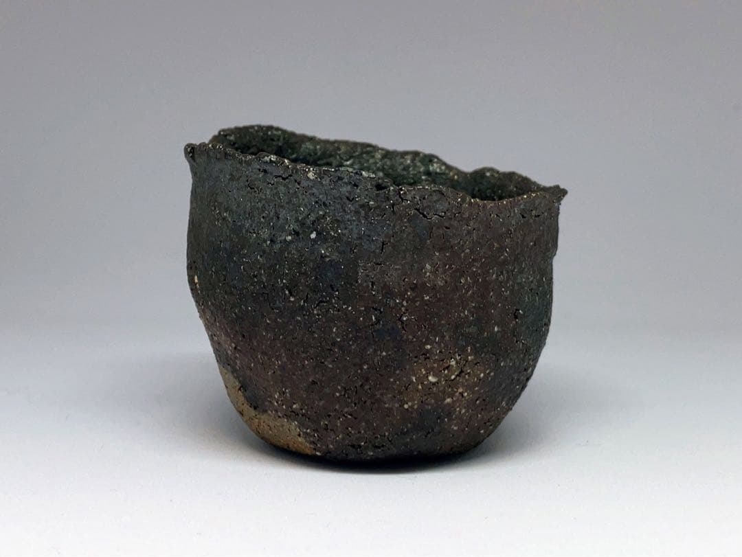 新品 梶原靖元 砂器盃 唐津焼 ぐい呑 酒器 手びねり 古唐津 個展出品作