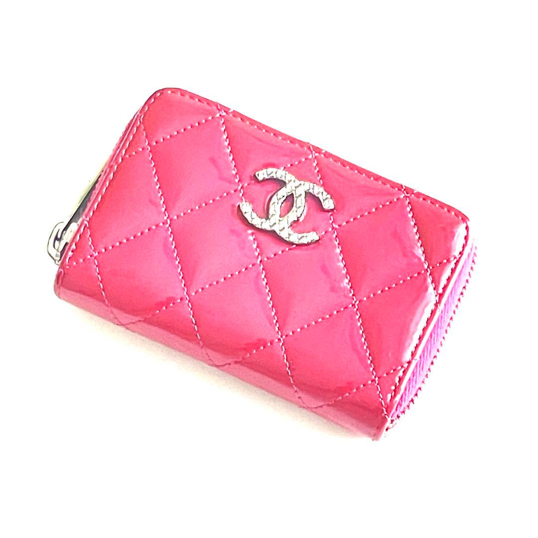 【希少 美品 正規品】CHANEL ピンク エナメル ケース 小銭入れ