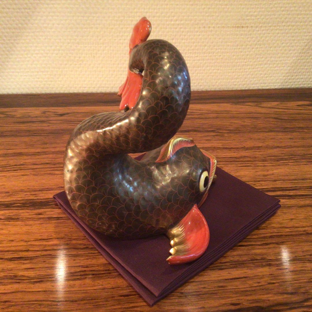 ヴィンテージ　ヘレンド　鯱のオブジェ　希少極美品