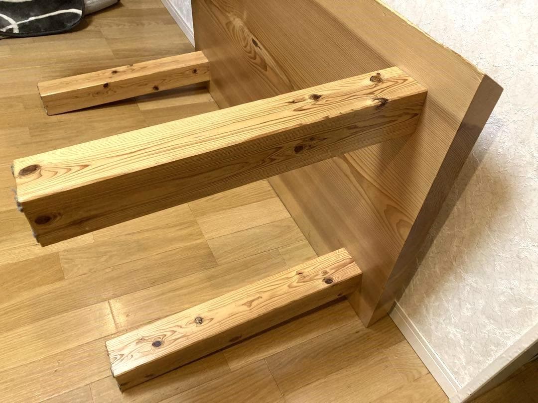 希少 ビンテージ 一枚板 ダイニングテーブル 木製 天然木 135cm 現状