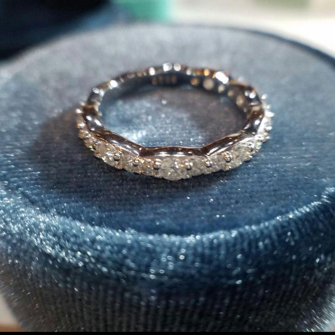 koso0616！最高級モアサナイト　ウェーブエタニティリング