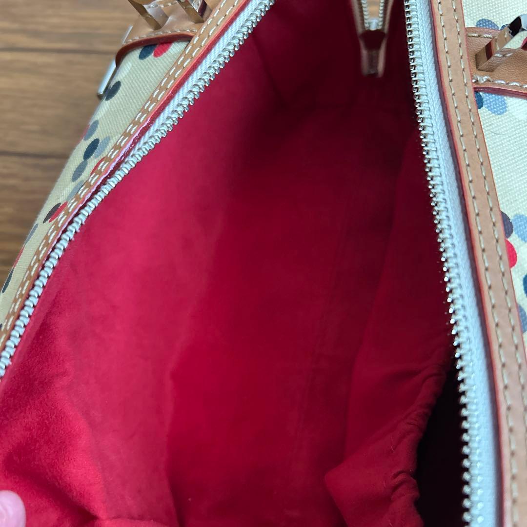 バーバリーブルーレーベル　ドット柄キャンバスミニボストンバッグ　レア