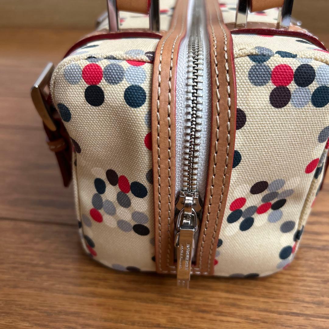 バーバリーブルーレーベル　ドット柄キャンバスミニボストンバッグ　レア