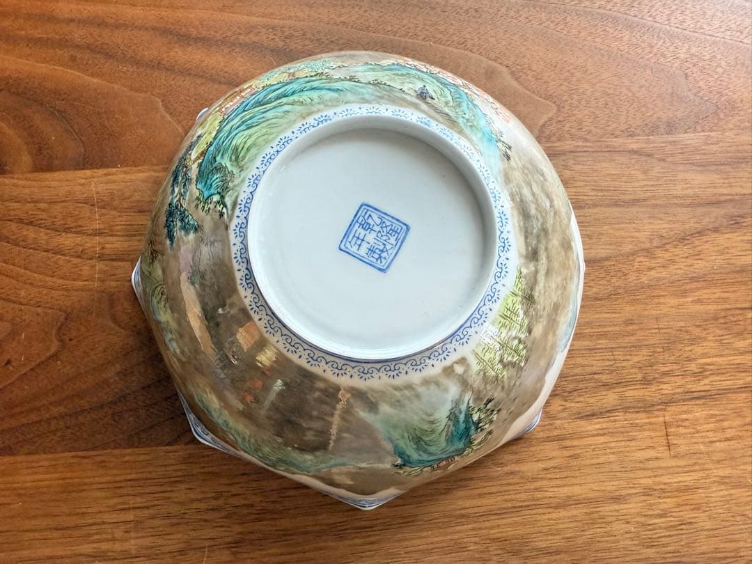 中国 景德鎮 山水 薄胎磁器 六角鉢 一客 - メルカリ