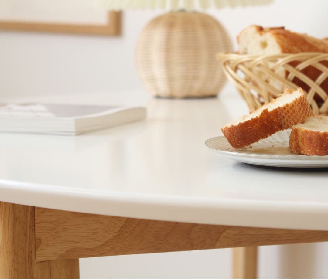 訳あり ダイニングテーブル 半円形 ホワイト 北欧 2人用 木製