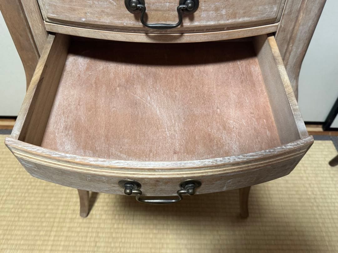 アンティーク調 サイドテーブル 花台 二段 インテリア シャビーシック