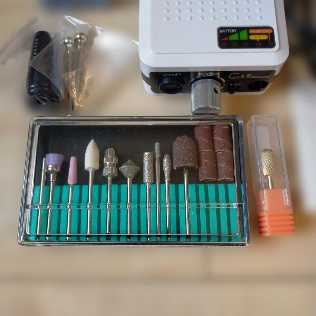 【新品未使用】URAWA G3 ネイルマシーン ホワイト、プロ用ビットセット付き