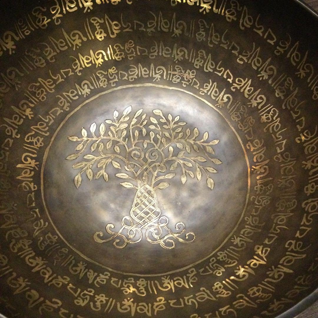 菩提樹 オールド シンギングボウル チベット産 no4アンティーク32.5cm