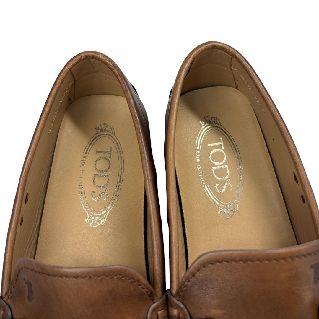 美品 TOD's ダブルTビットローファー ブラウン 7.5 (約26cm)