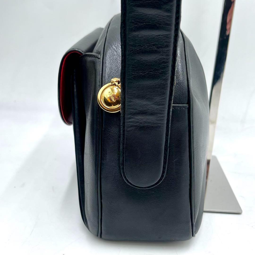 美品希少✨カルティエ ショルダーバッグ パンテール 金具 ロゴ レザー 本革