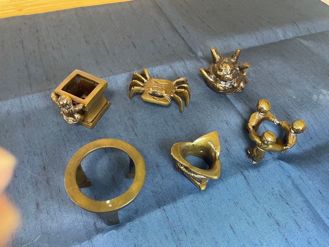 茶道具】七種蓋置 鋳銅 大野芳光作