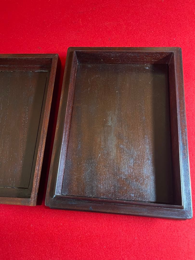 墨研】古玩 硯箱⑤◇紫檀長方硯箱◇時代物◇文房四宝 文人趣味