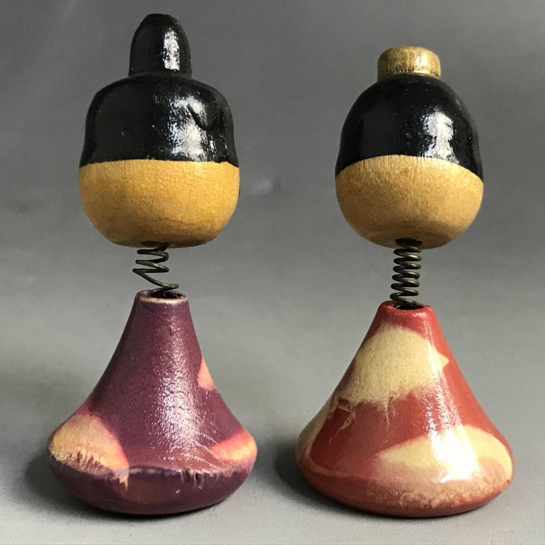 ペコちゃん ポコちゃん 雛人形 首振り こけし 5.5cm 2体 まとめて