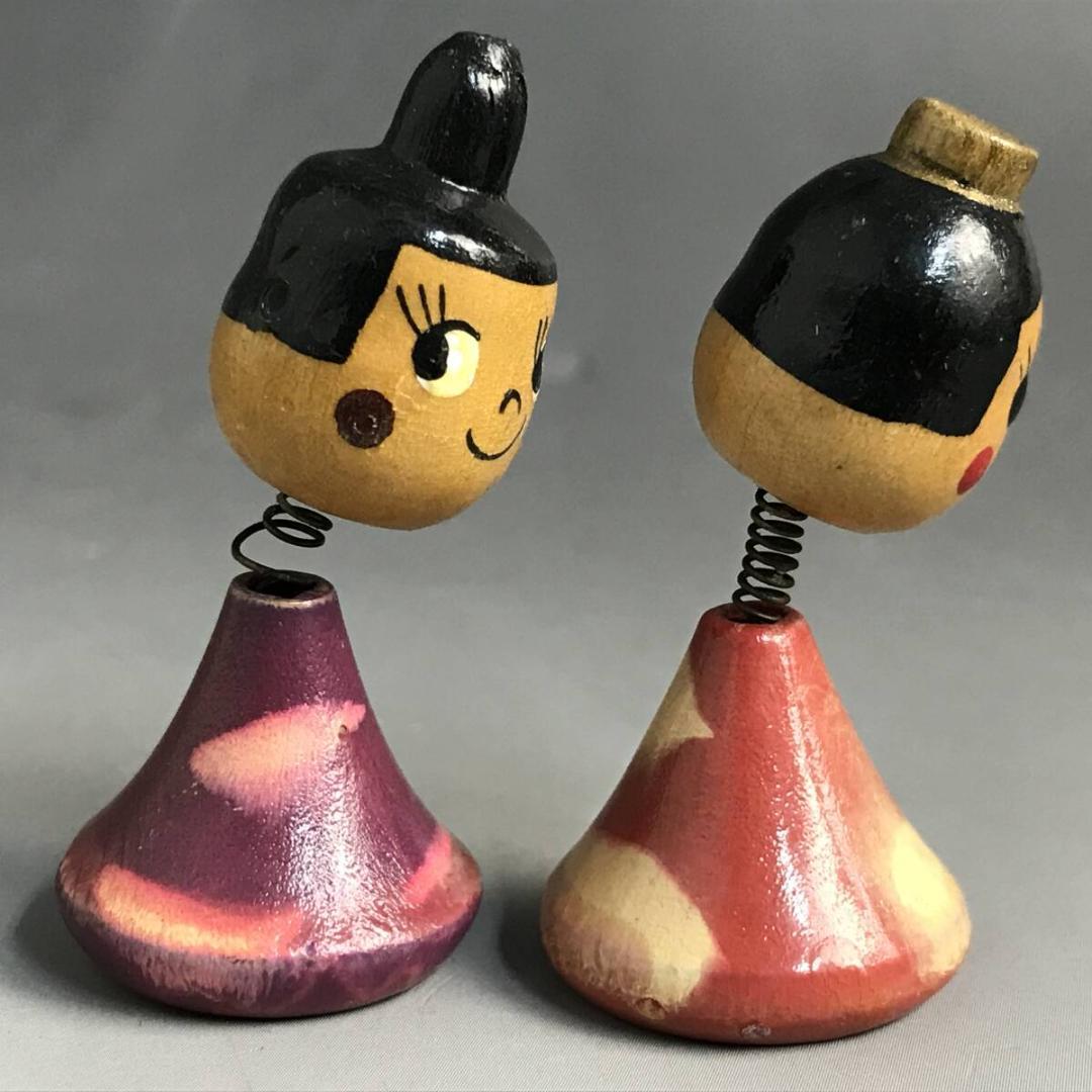 ペコちゃん ポコちゃん 雛人形 首振り こけし 5.5cm 2体 まとめて