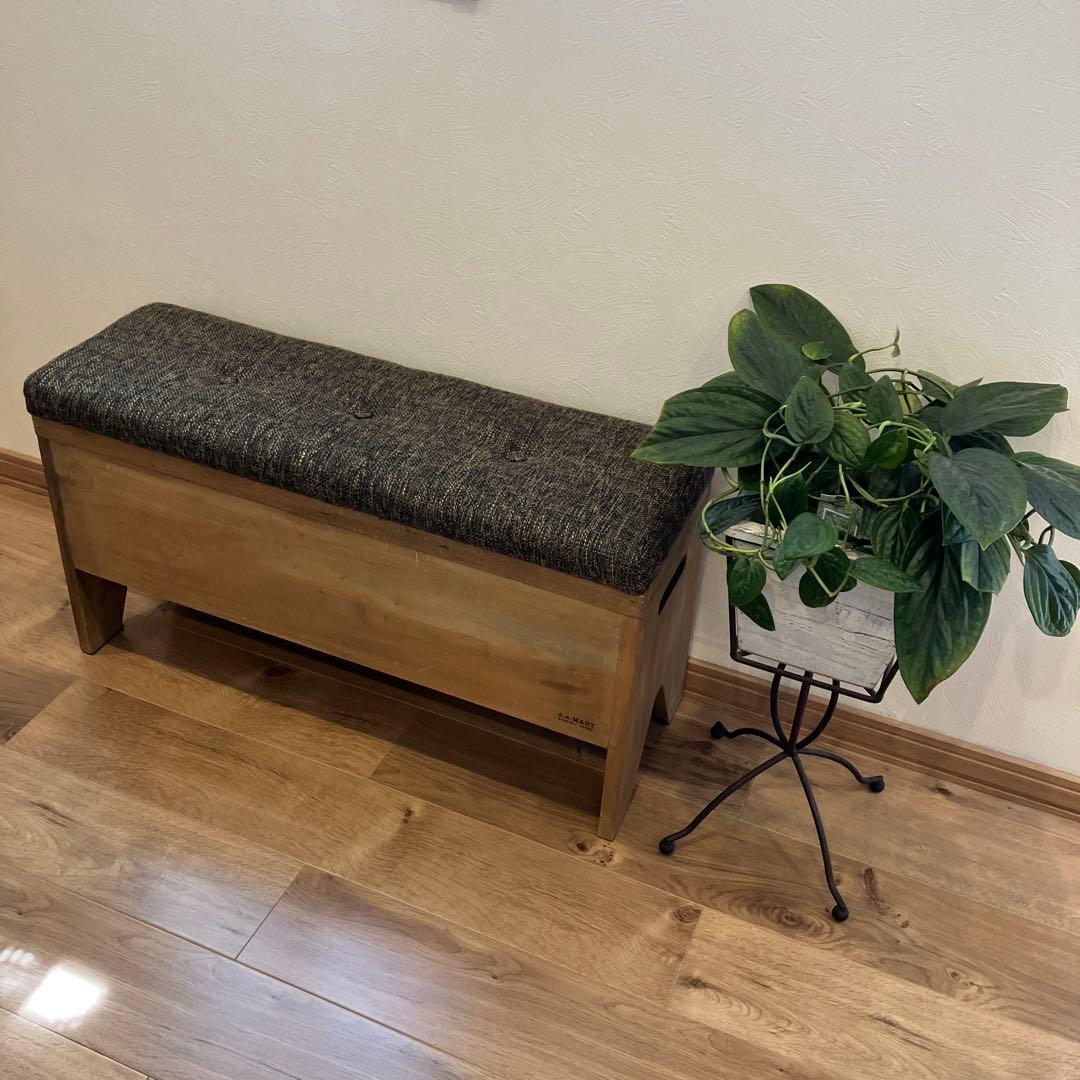 アンティーク風ボックスベンチ 木製　スツール　椅子　イス　いす　収納　インテリア アンティーク風ボックスベンチ 木製スツール椅子イスいす収納インテリア