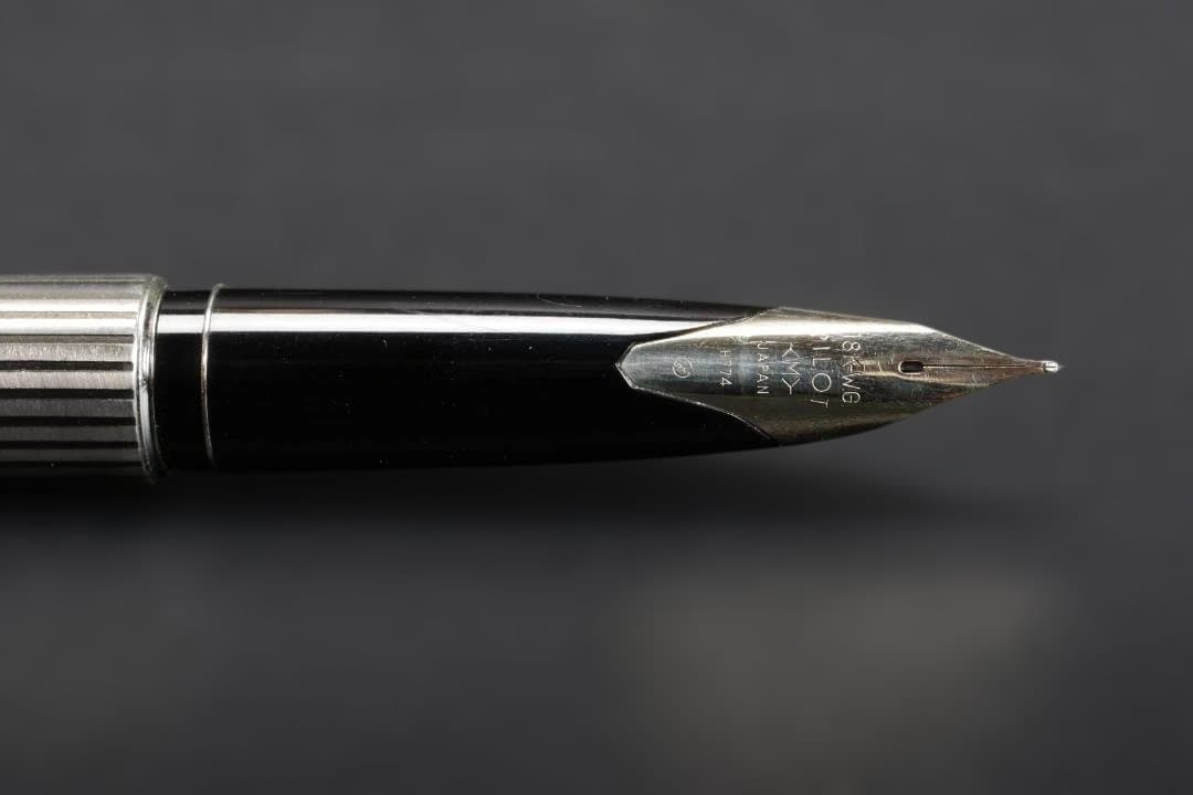 パイロット 万年筆 カスタム 18K WG ニブ シルバーストライプ