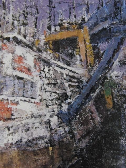 大津通臣、【線路】、希少な額装用画集より、新品額装付