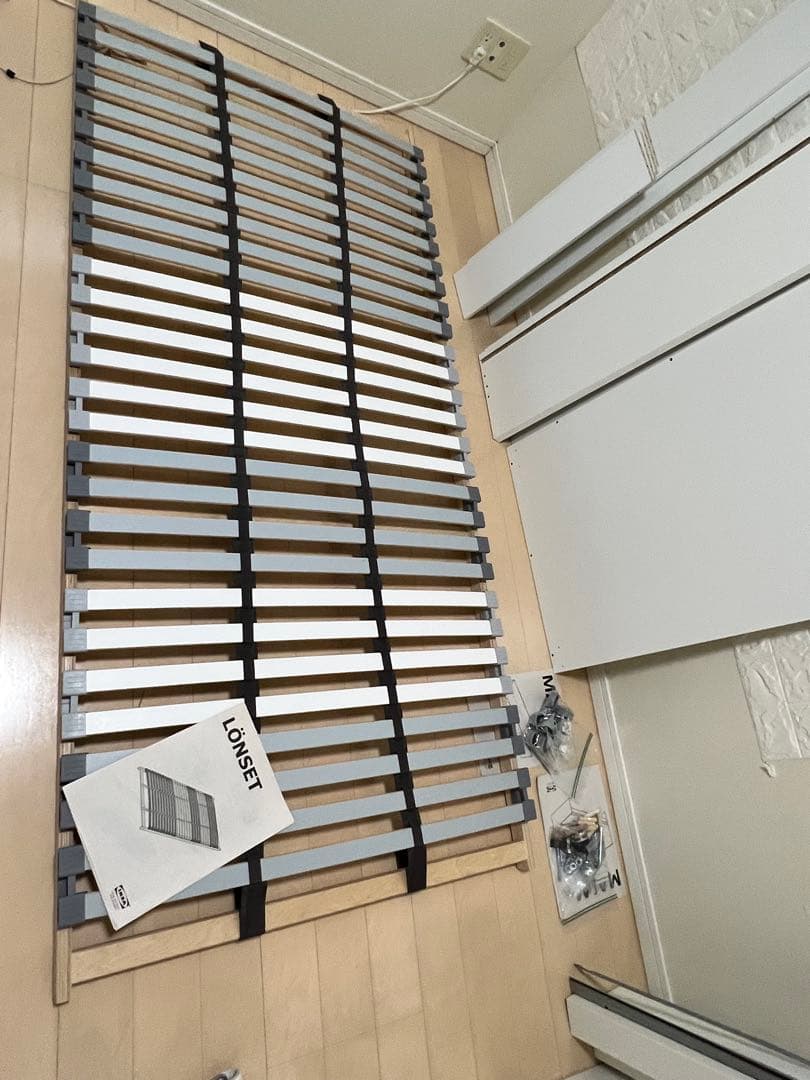 IKEA MALM シングルベッドフレーム 引き出し付き 分解済み すのこ付き