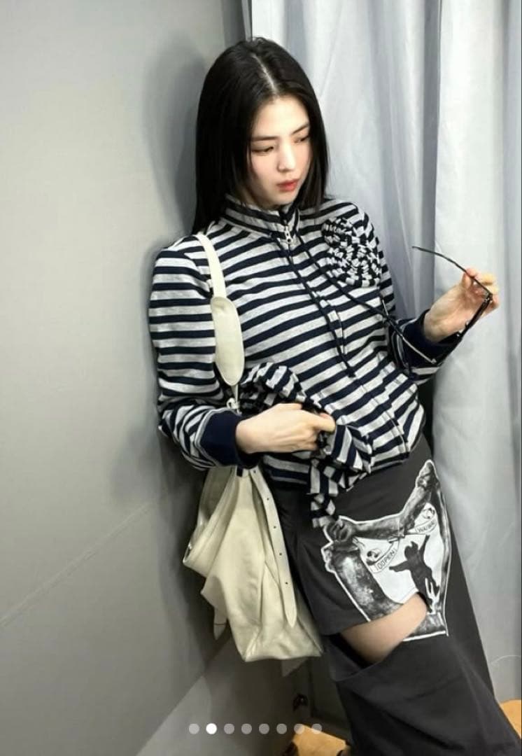 新品タグ付 open yy オープンワイワイ 韓国ブランド 変形スカート黒