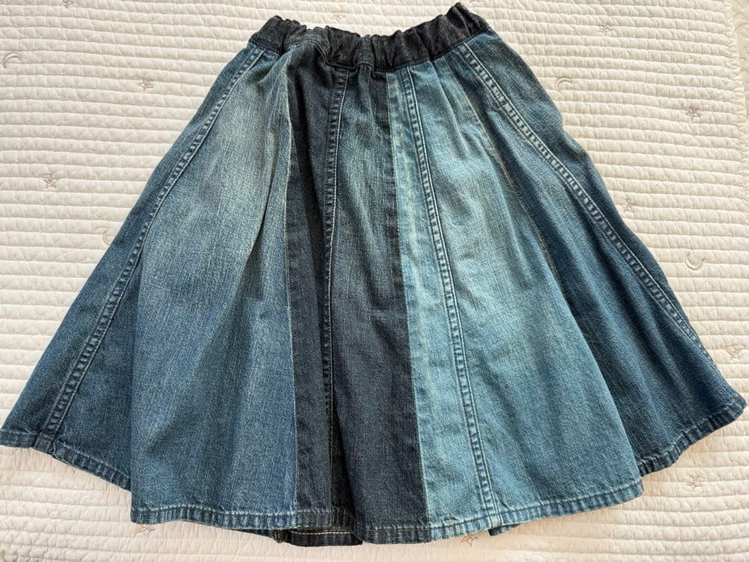 双子可♡美品♡denim dungaree ダメージデニムスカート