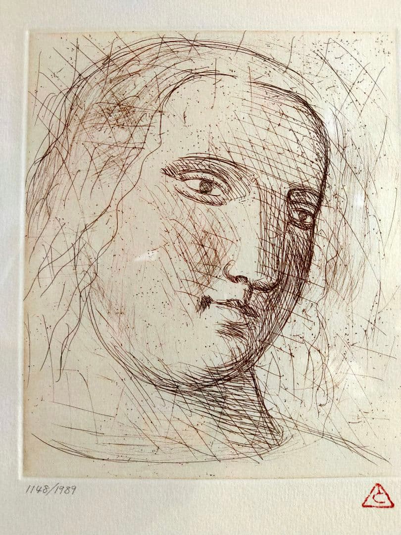 有本利夫 銅版画 「男の顔」オリジナル 限定版 有本利夫 銅版画 「男の顔」オリジナル 限定版 有本利夫 銅版画 「男の