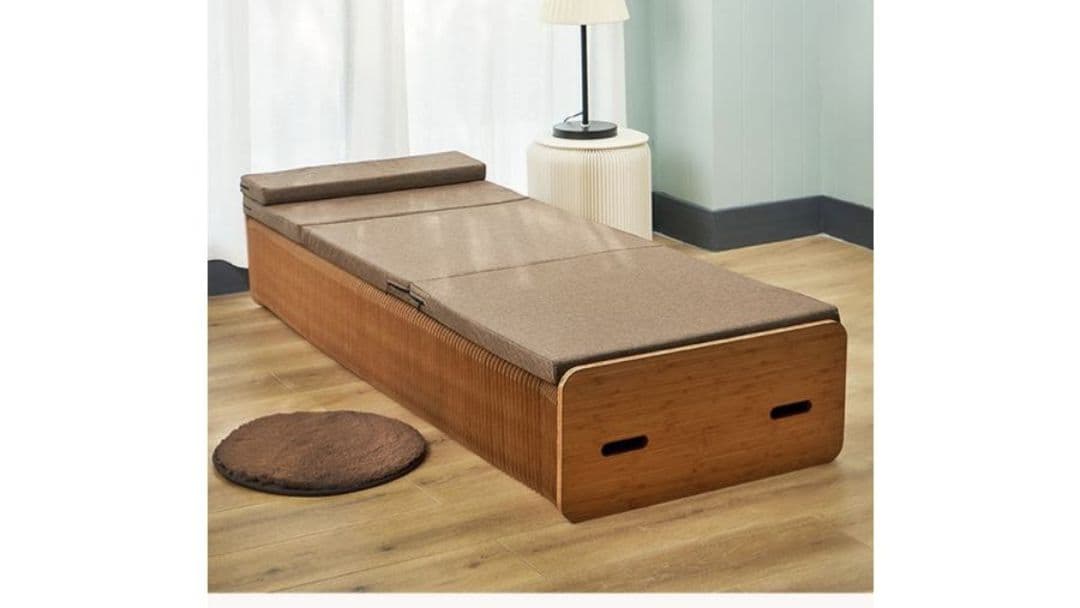 ペーパー折りたたみベッド幅90㎝ マットレス付き 軽量 通気性