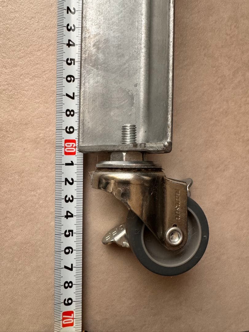 テーブル脚4本キャスター付き/エフクランプレッグ/シルバー