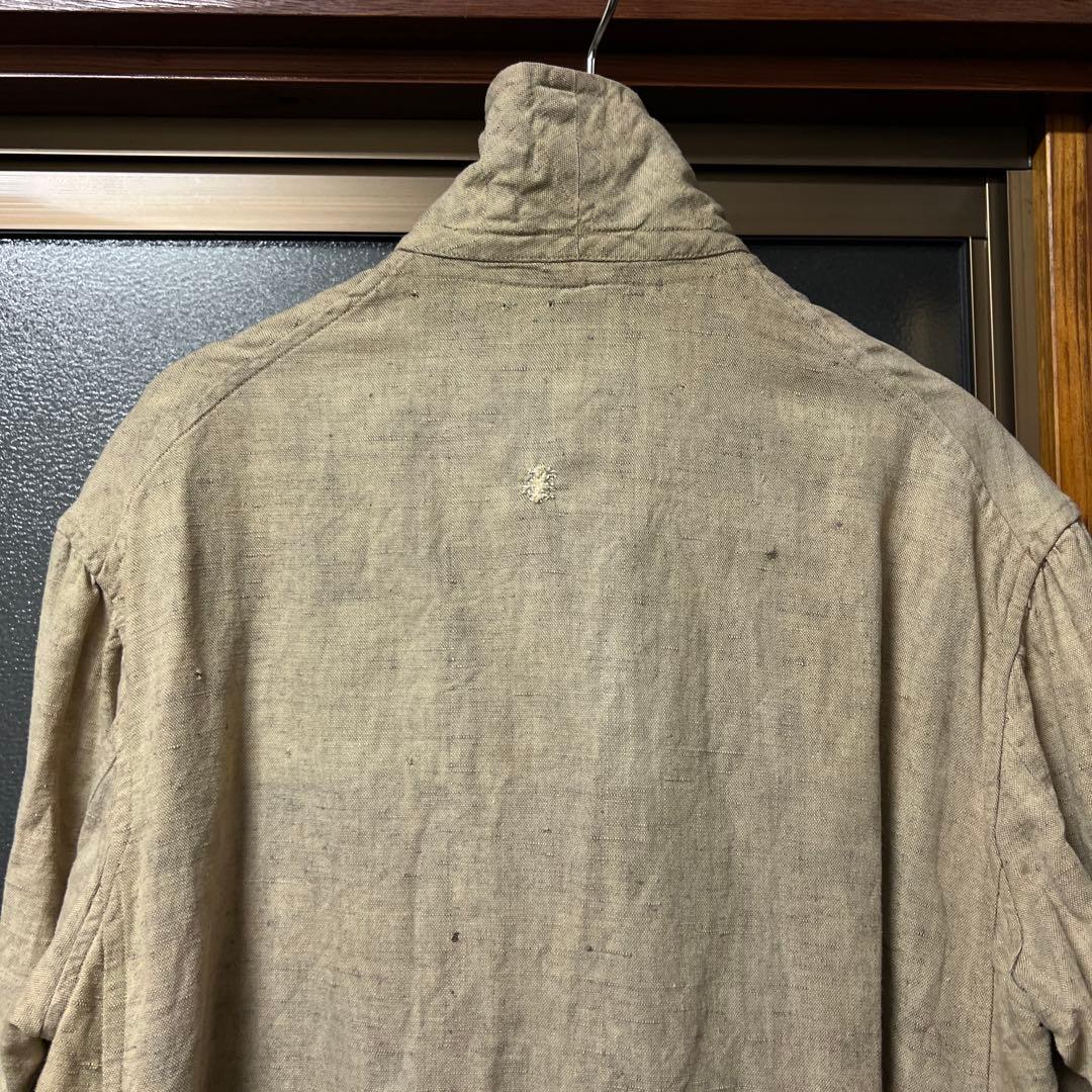 20s 30s french vintage リネン ダスターコート チンスト