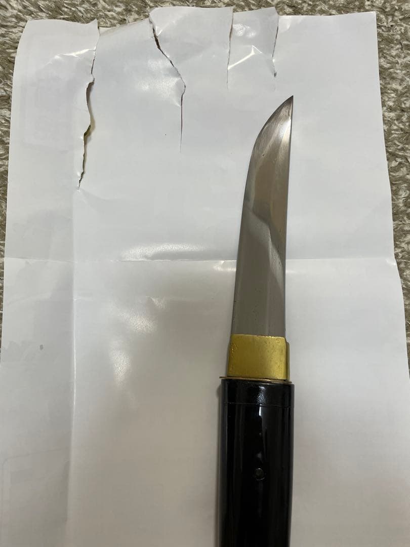 【短刀】 昇龍装飾鞘 刃渡り14.5cm運気呼ぶ守護刀❗️日本刀残欠リメイク玉鋼刀