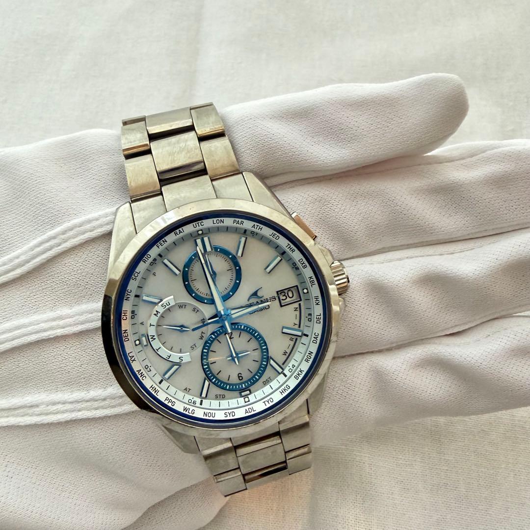 【最終値下げ】カシオ 腕時計 オシアナス OCW-T2600水色　ソーラー電波