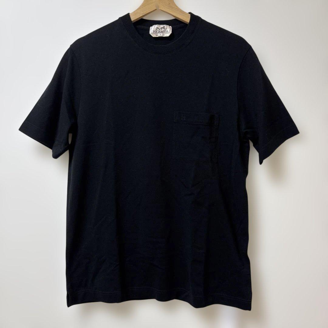 未使用級 HERMES エルメス 半袖Tシャツ ポケットHロゴ 黒 Sサイズ 楽天市場】HERMES エルメス Tシャツ Broderie H 「H」刺繍 H072025HA
