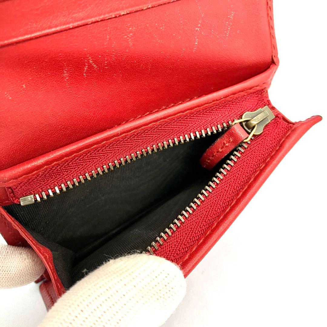 美品☆ GUCCI インターロッキング GG チェリー 二つ折り財布 PVC