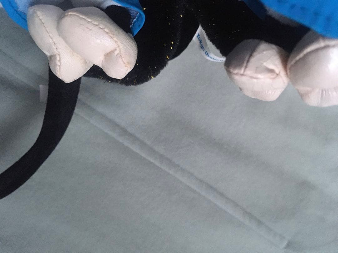 ディズニー　ミニー　ぬいぐるみ　水色　シルバー　水玉　カチューシャ　被り物