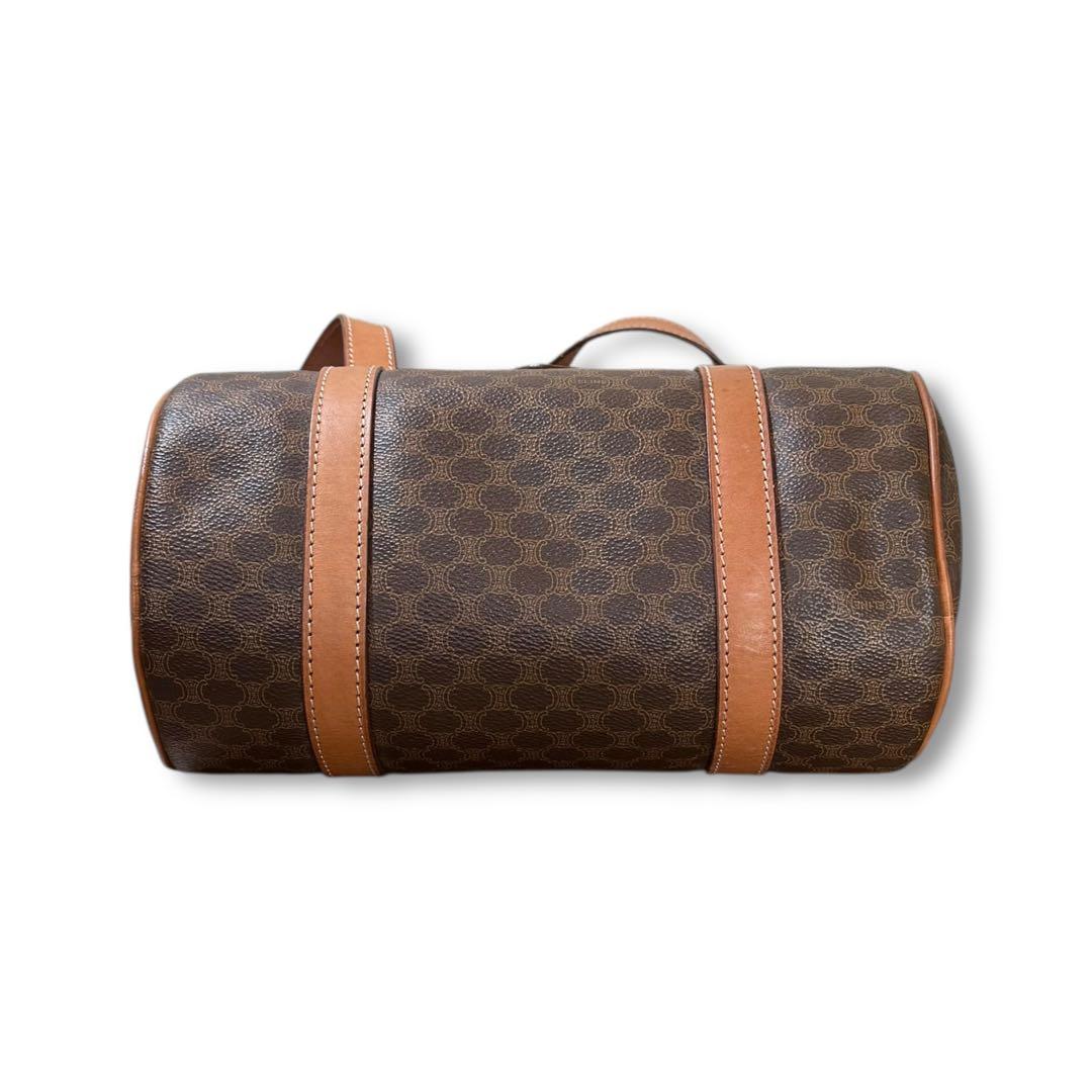 CELINE ミニボストン マカダム柄 トリオンフ ハンドバッグ PVCレザー