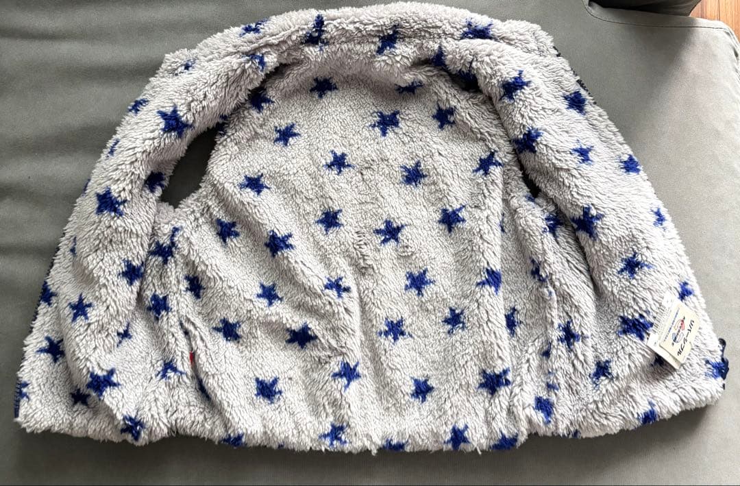 ミキハウス90cm ダウンベスト イエロー/ネイビー 新品タグ付き