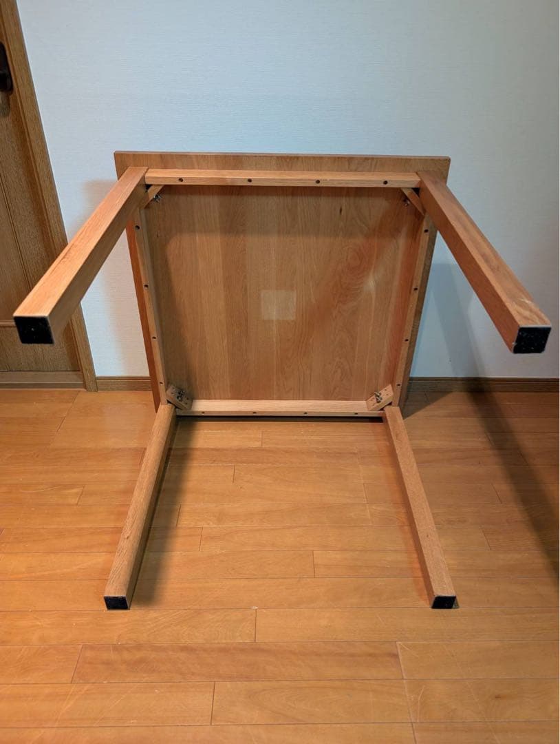 ■送料込■無印良品 正方形 木製デスク 天然木 タモ材 廃盤 机 ダイニング