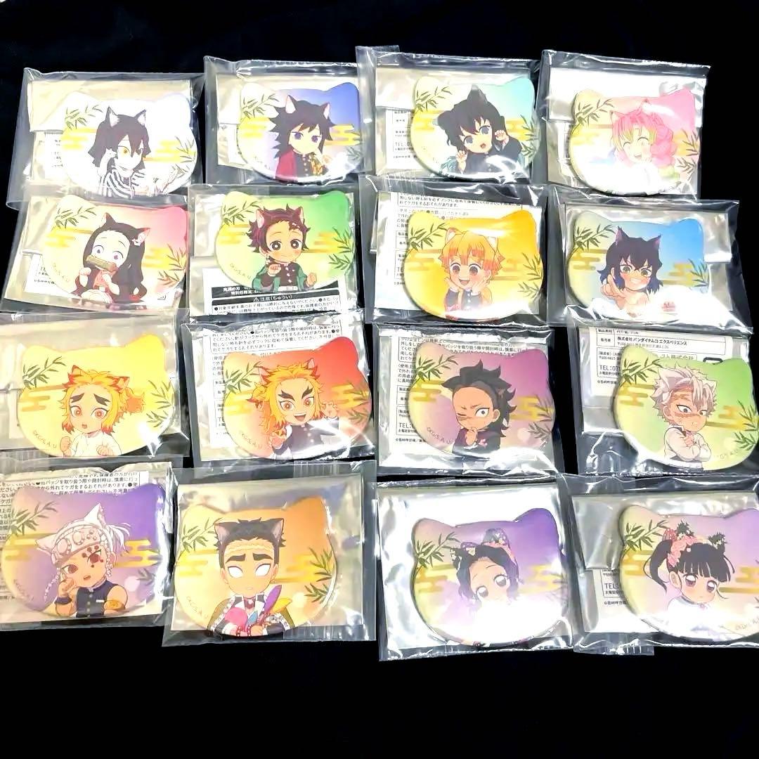 鬼滅の刃 ナンジャタウン 特別任務賞 ねこ型缶バッジ 全16種コンプ