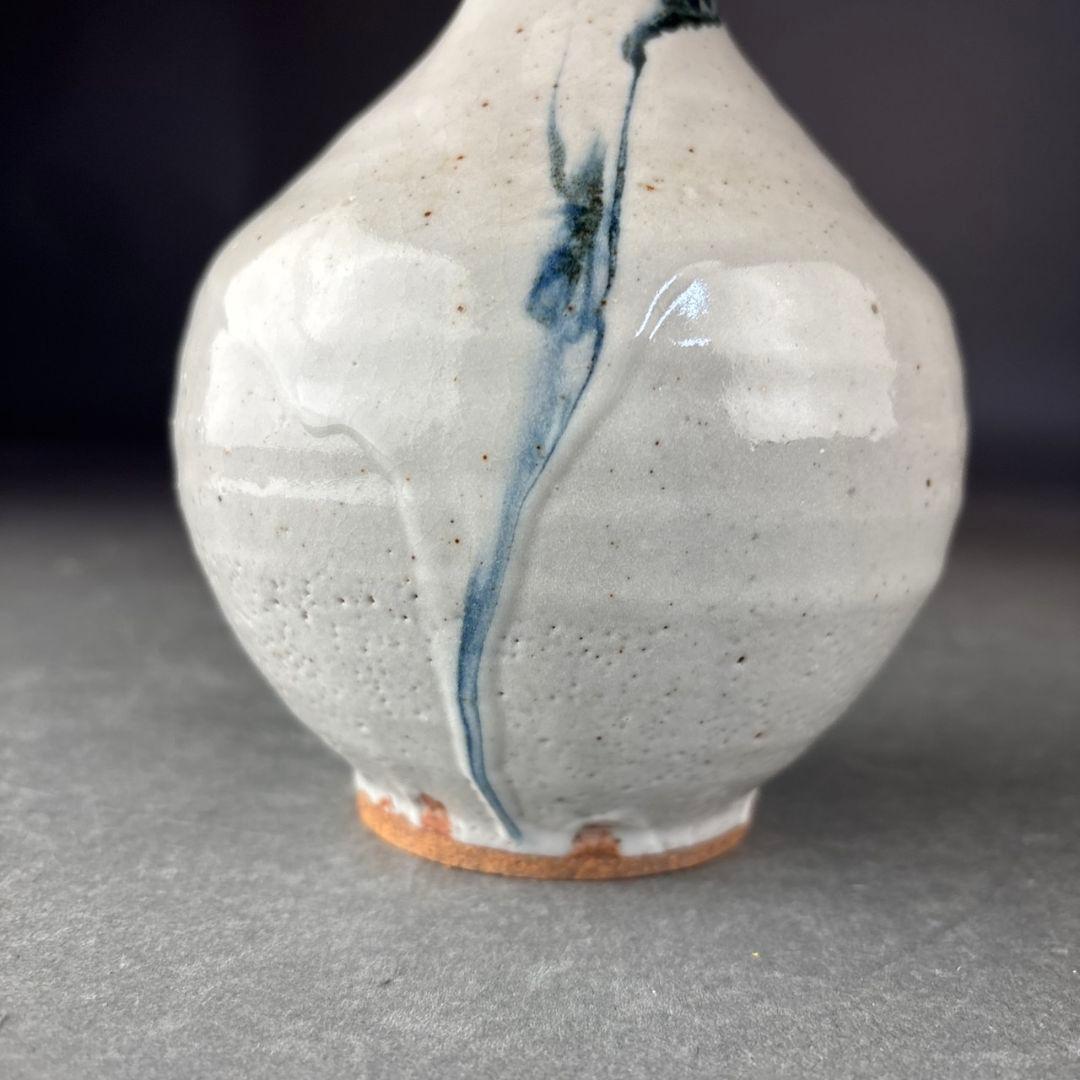 人間国宝　松井康成　墨流　花入　共箱