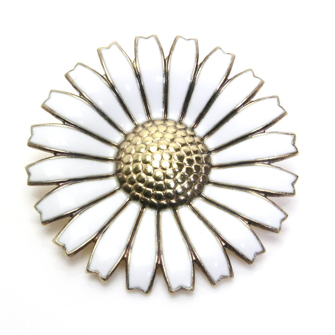 ジョージジェンセンデイジーブローチフラワーホワイト