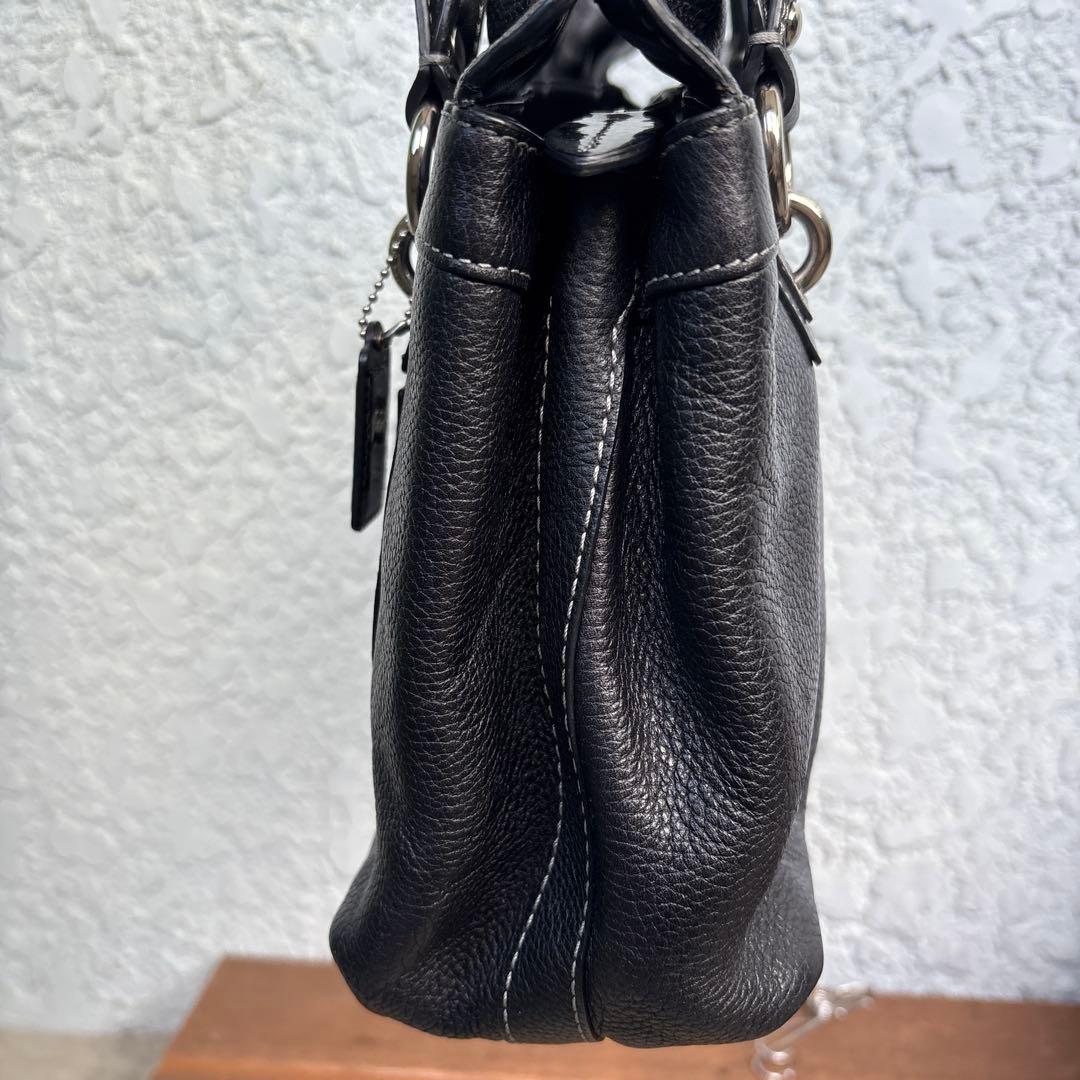 COACH コーチ　レザー　ブラック　ハンド　ショルダーバッグ