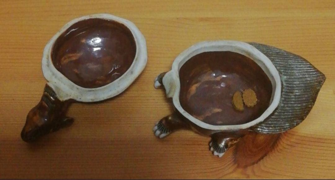 最終値下 蓑亀 古平戸焼 亀 香合 共箱 仕服付 茶道具