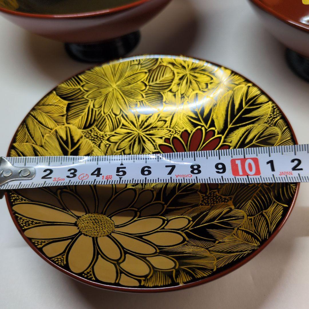 特選　沈金　輪島塗　蒔絵付吸物椀　五客　年代物　骨董