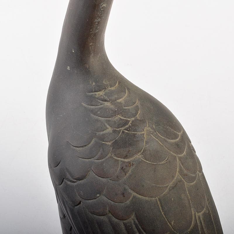 金工 秀山作 鋳銅 家鴨 アヒル 置物 一對 重さ合計約3.2㎏ G R7513